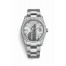 Rolex Day-Date 36 white gold lugs set diamonds 118389 Rhodium set diamonds emeralds Dial