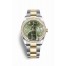 Rolex Datejust 36 Yellow Rolesor Oystersteel yellow gold 126283RBR Olive green set diamonds Dial
