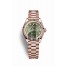 Rolex Datejust 28 Everose gold 279175 Olive green set diamonds Dial