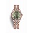 Rolex Datejust 28 Everose gold 279175 Olive green set diamonds Dial