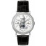 Fake Patek Philippe Annual Calender Moonphase White Dial Black Leather Stainless Steel Automatic Men's Watch 5039G