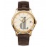 Fake Patek Philippe Calatrava Ivory Dial 18kt Rose Gold Brown Leather Men's Watch 5227J