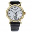 Fake Patek Philippe Calatrava White Dial Black Leather Strap Ladies Watch 3960J