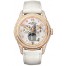 Fake Patek Philippe Complications Mother of Pearl 18kt Rose Gold Diamond Leather Ladies Watch 4937R